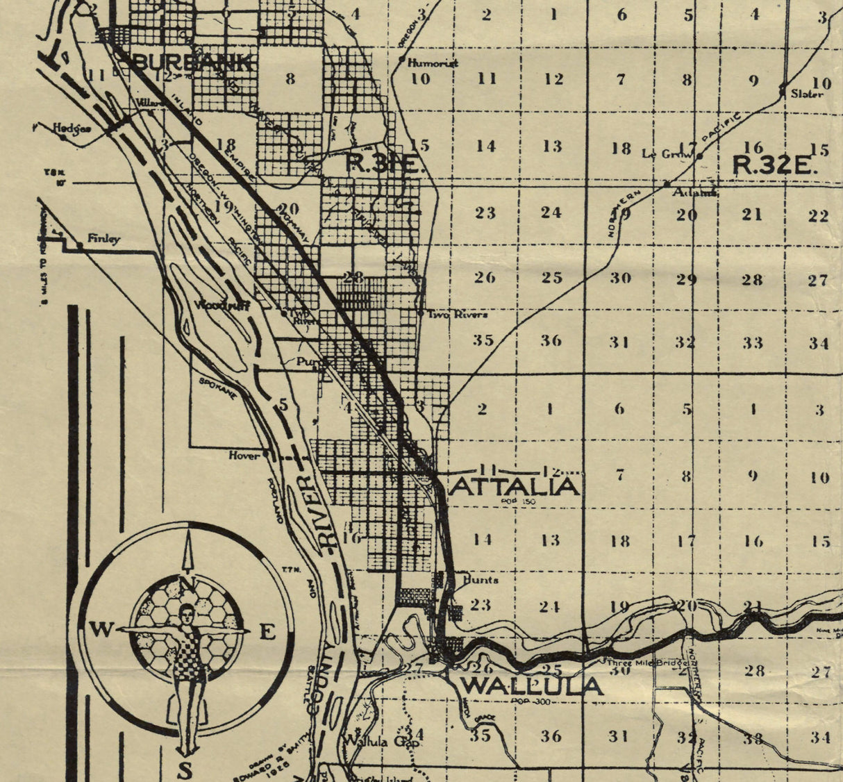 1929 Map of Walla Walla County Washington