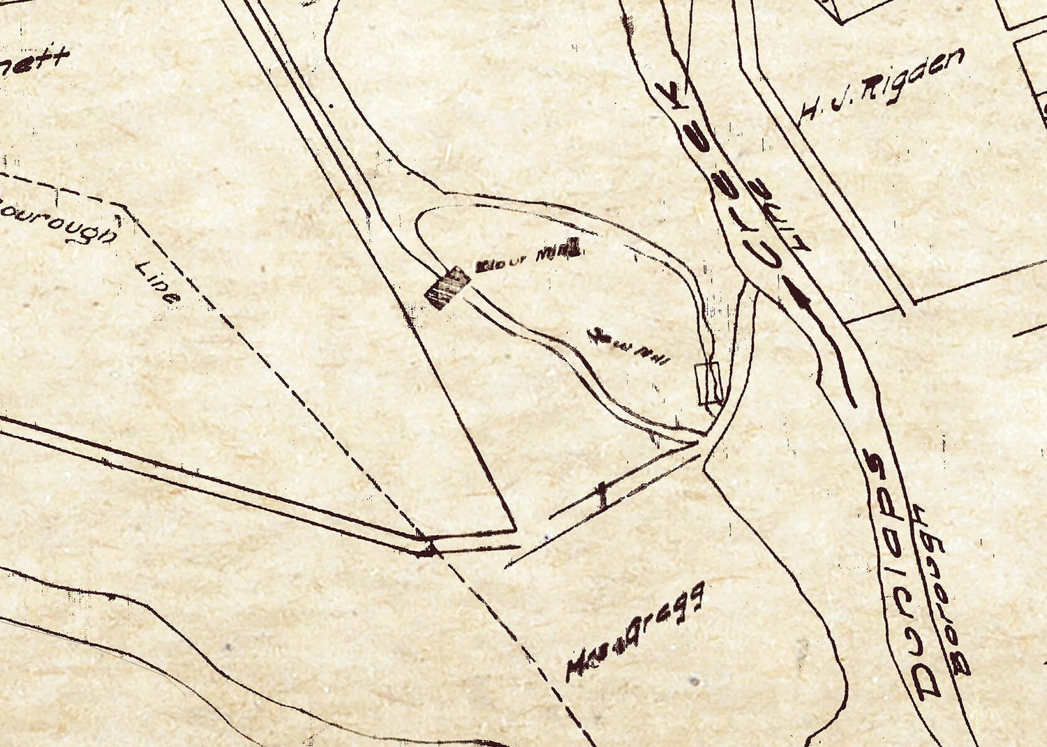 1855 Map of Brownsville Fayette & Washington County Pennsylvania