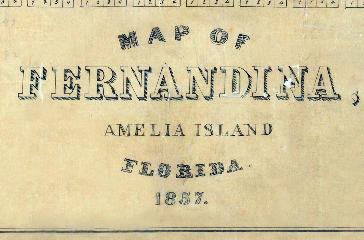 1857 Map of Fernandina Amelia Island Florida