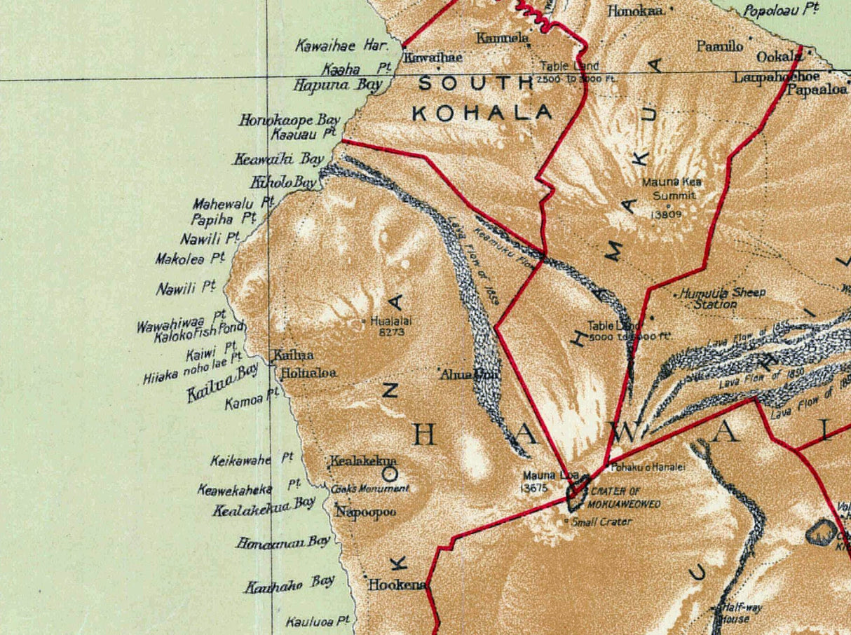 1915 Map of the Hawaii Territory