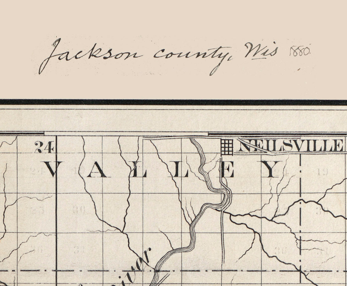 1880 Map of Jackson County Wisconsin