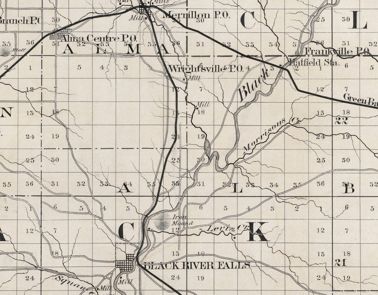 1880 Map of Jackson County Wisconsin