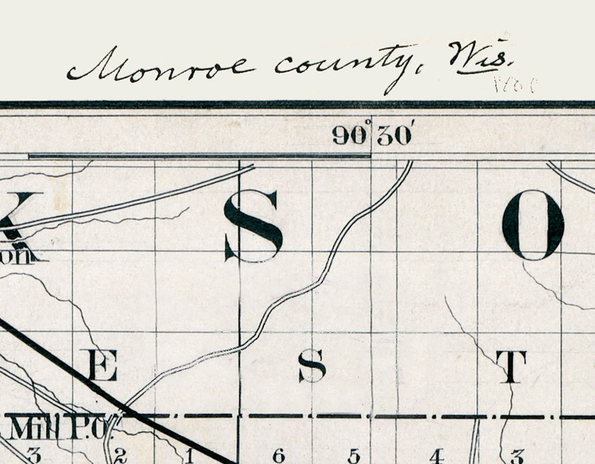 1880 Map of Monroe County Wisconsin
