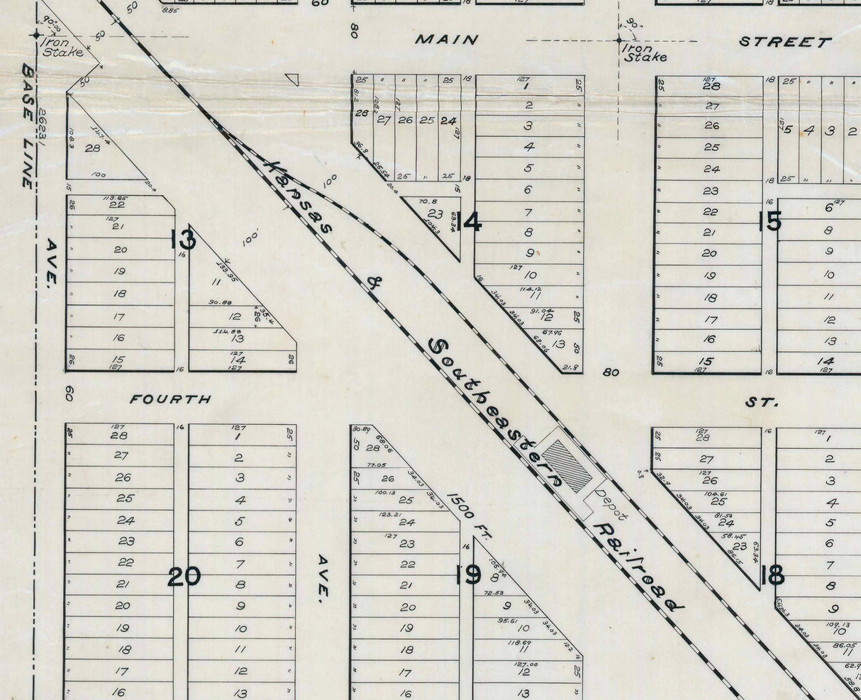 1898 Town Map of Braman Kay County Oklahoma
