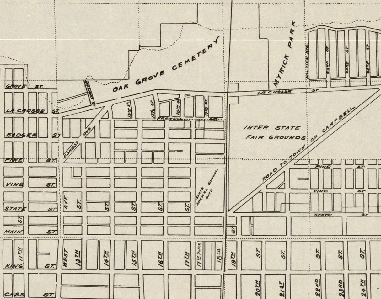 1915 Map of La Crosse Wisconsin