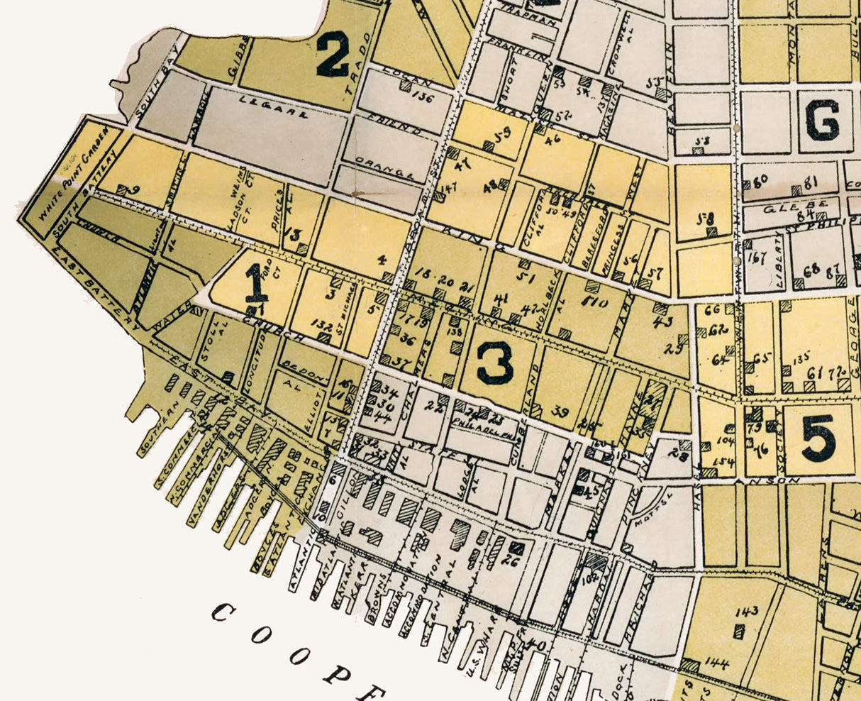 1891 Town Map of Charleston South Carolina