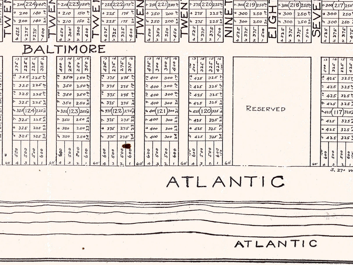 1916 Map of Atlantic City Maryland