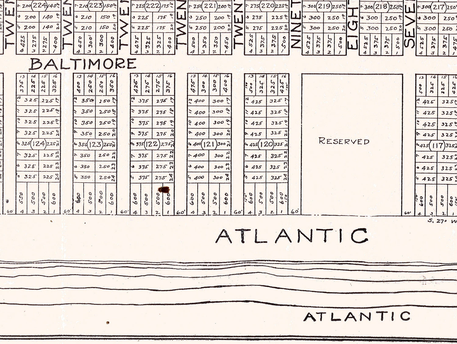 1916 Map of Atlantic City Maryland