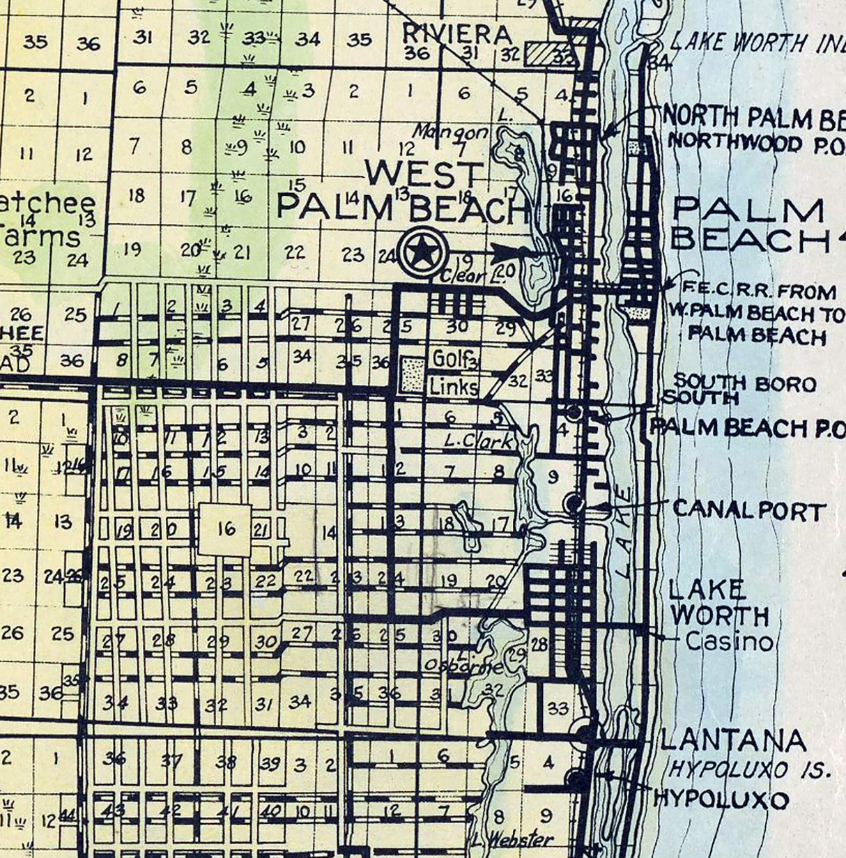 1926 Map of Palm Beach County Florida