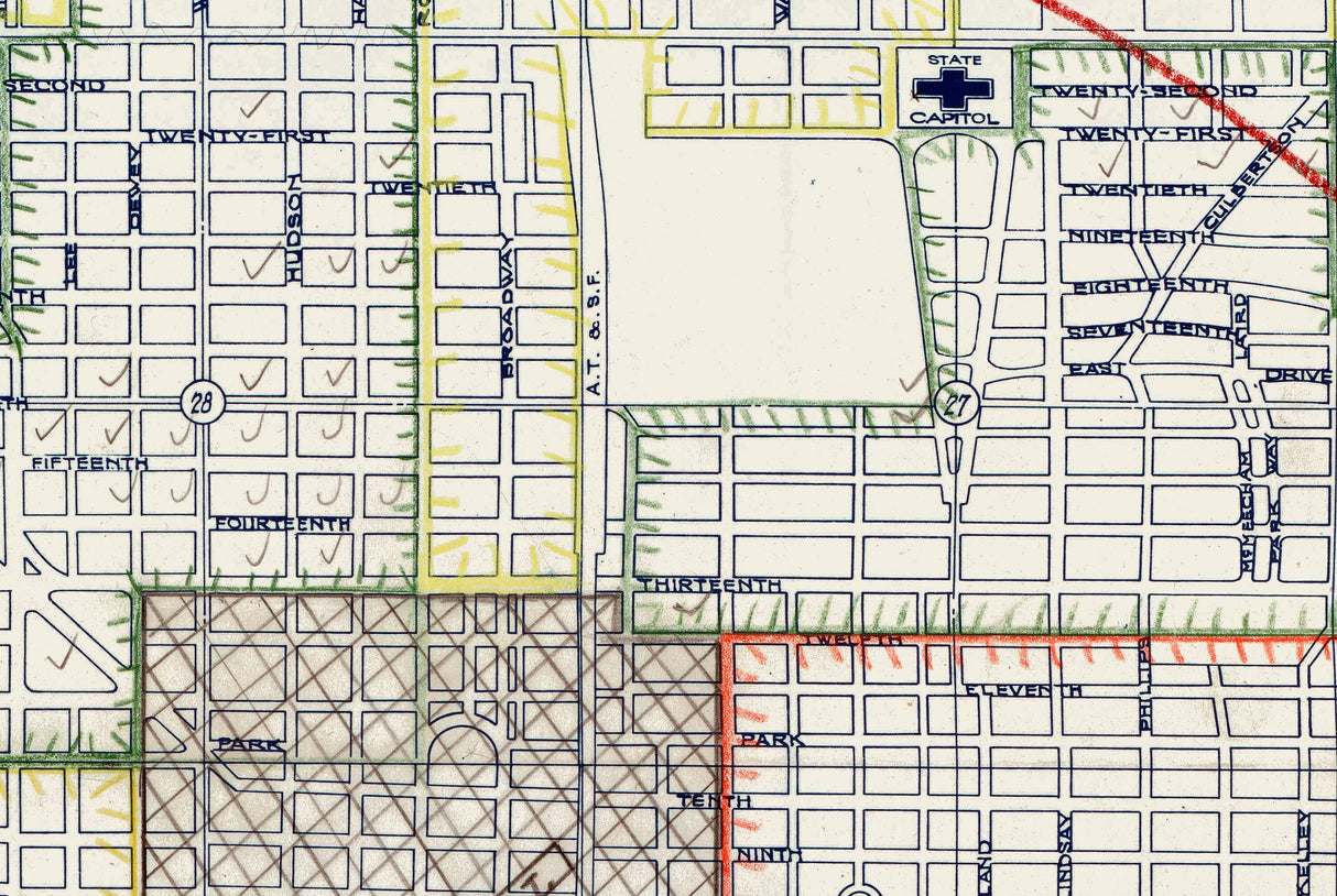 1935 Map of Oklahoma City Oklahoma