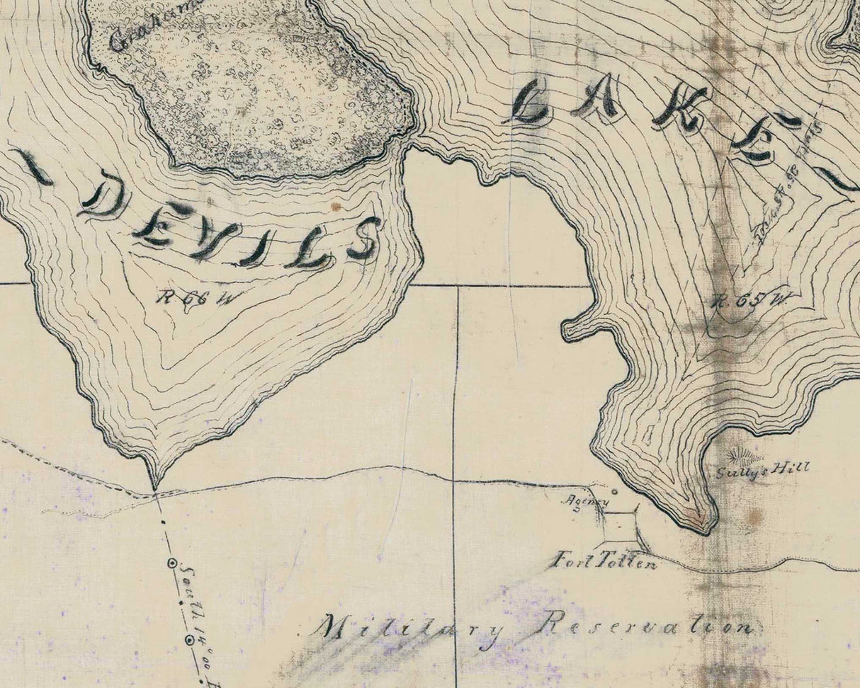 1879 Map of Devils Lake North Dakota