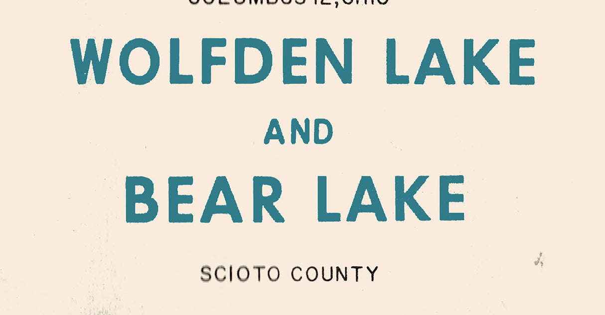 1960 Map of Wolfden Lake and Bear Lake Scioto County Ohio