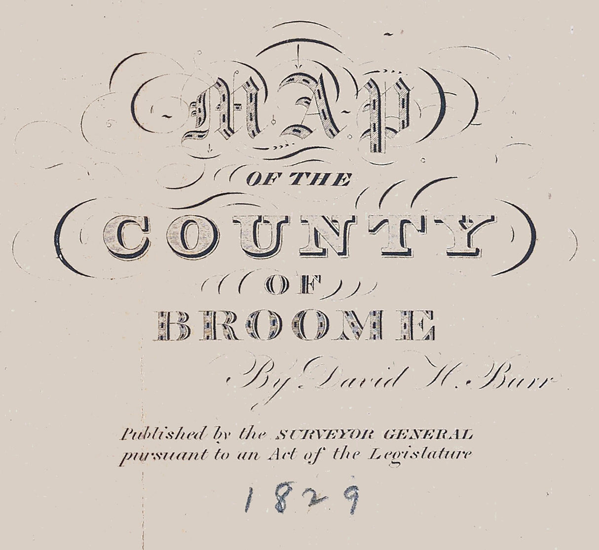 1829 Map of Broome County New York