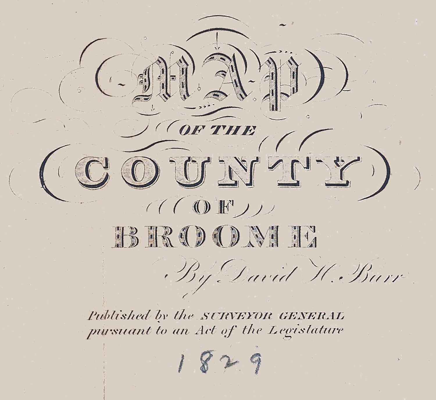 1829 Map of Broome County New York