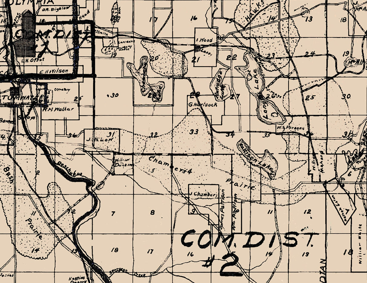 1890 Map of Thurston County Washington