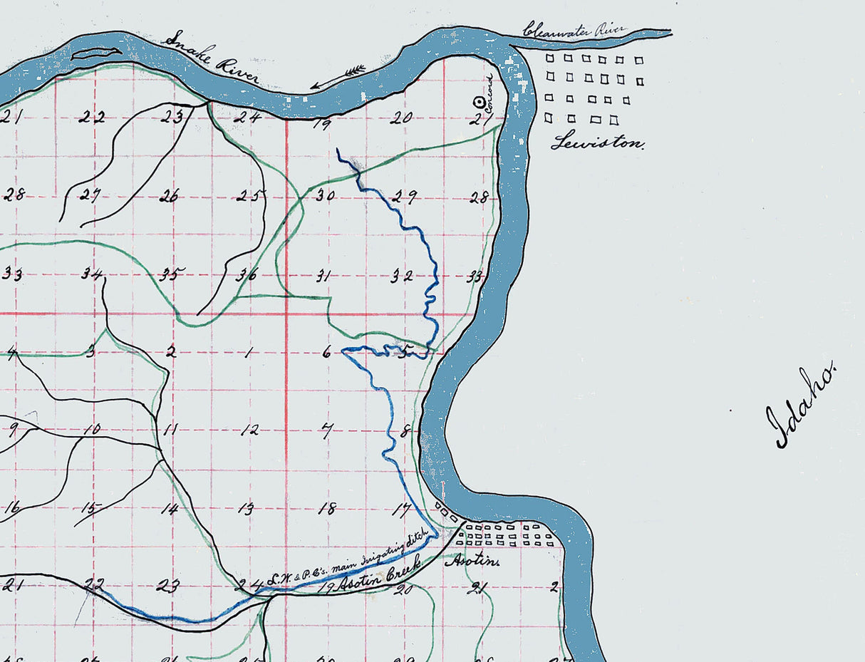 1901 Map of Asotin County Washington