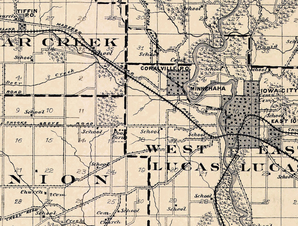 1904 Map of Johnson County Iowa