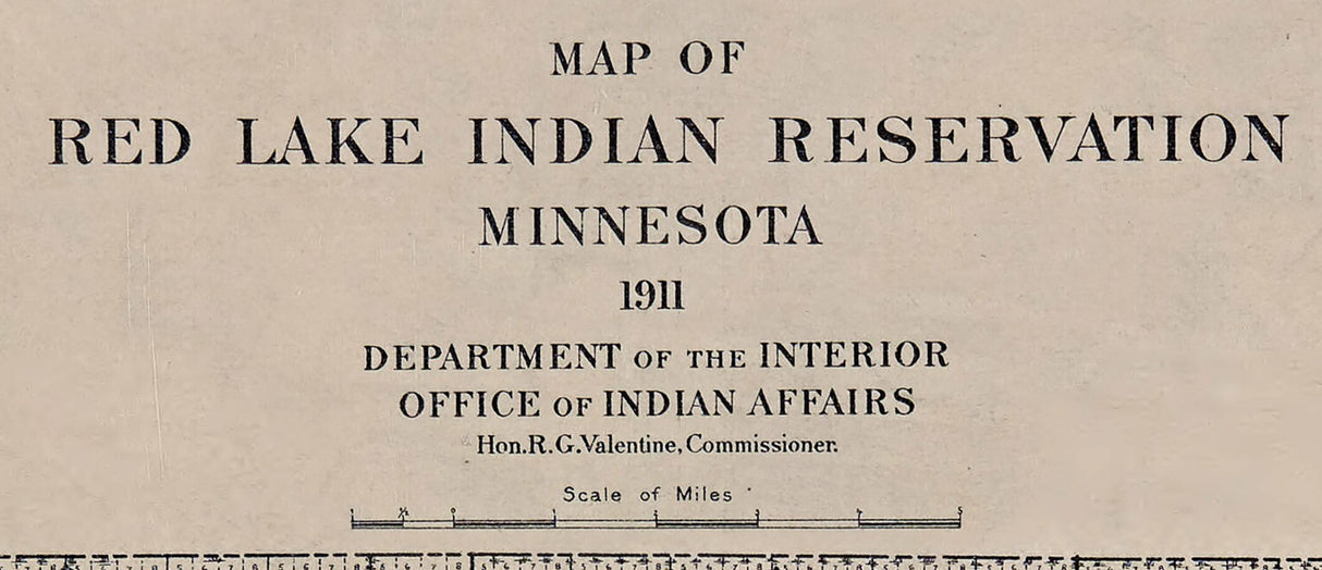1911 Map of Red Lake Indian Reservation Minnesota