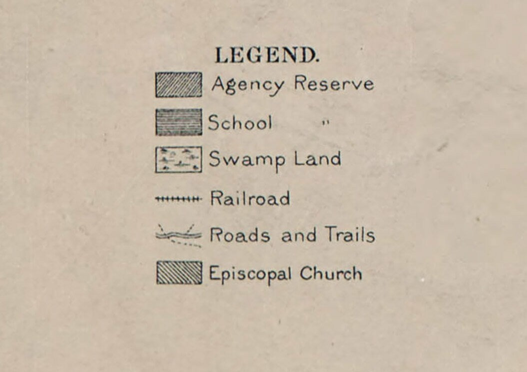 1911 Map of Red Lake Indian Reservation Minnesota