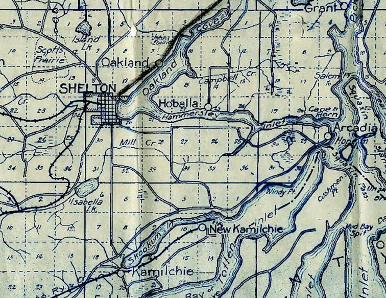 1917 Map of Mason County Washington