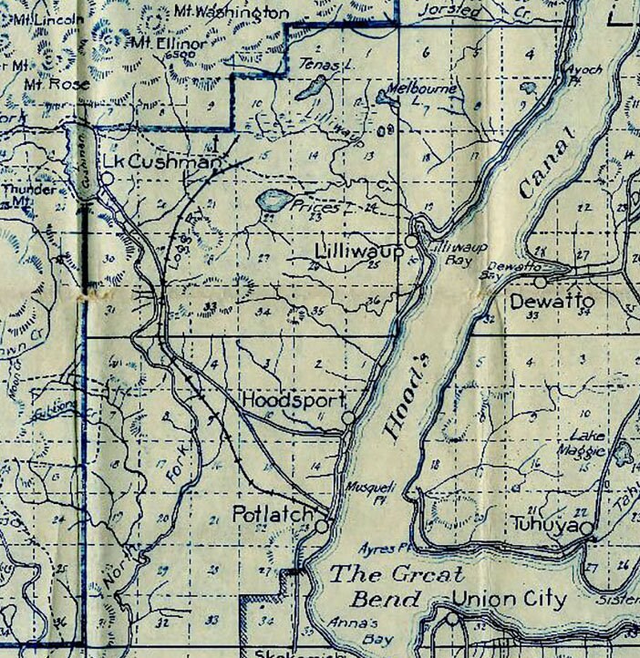 1917 Map of Mason County Washington