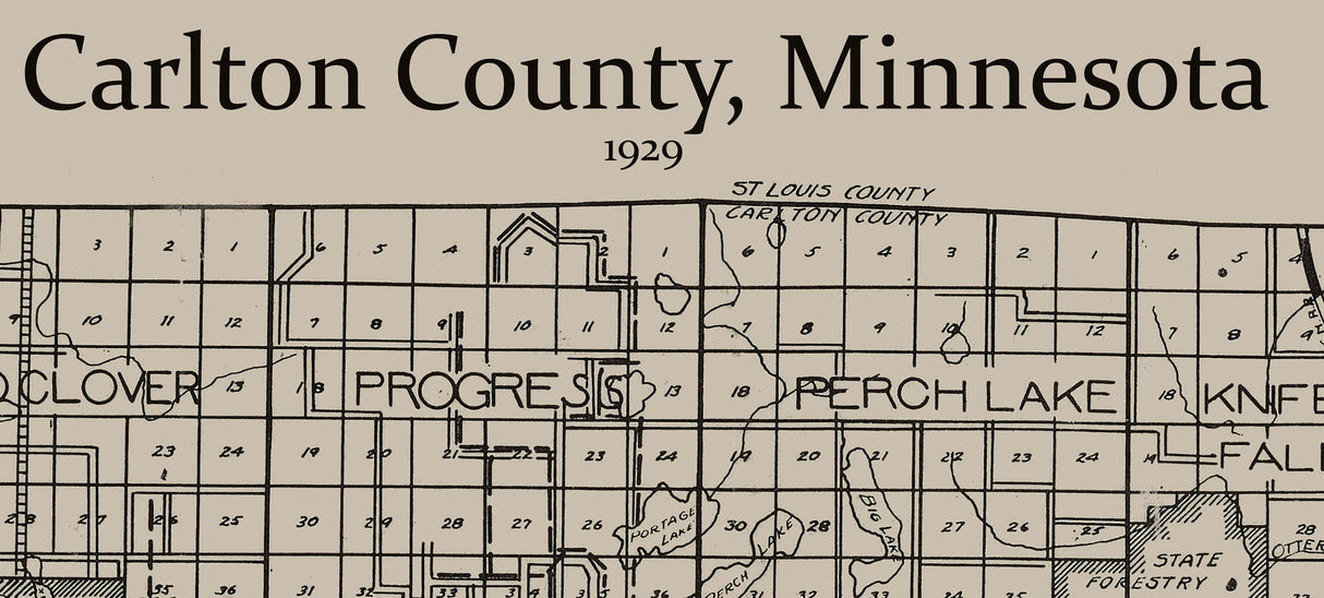 1929 Map of Carlton County Minnesota