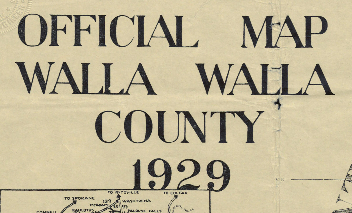 1929 Map of Walla Walla County Washington
