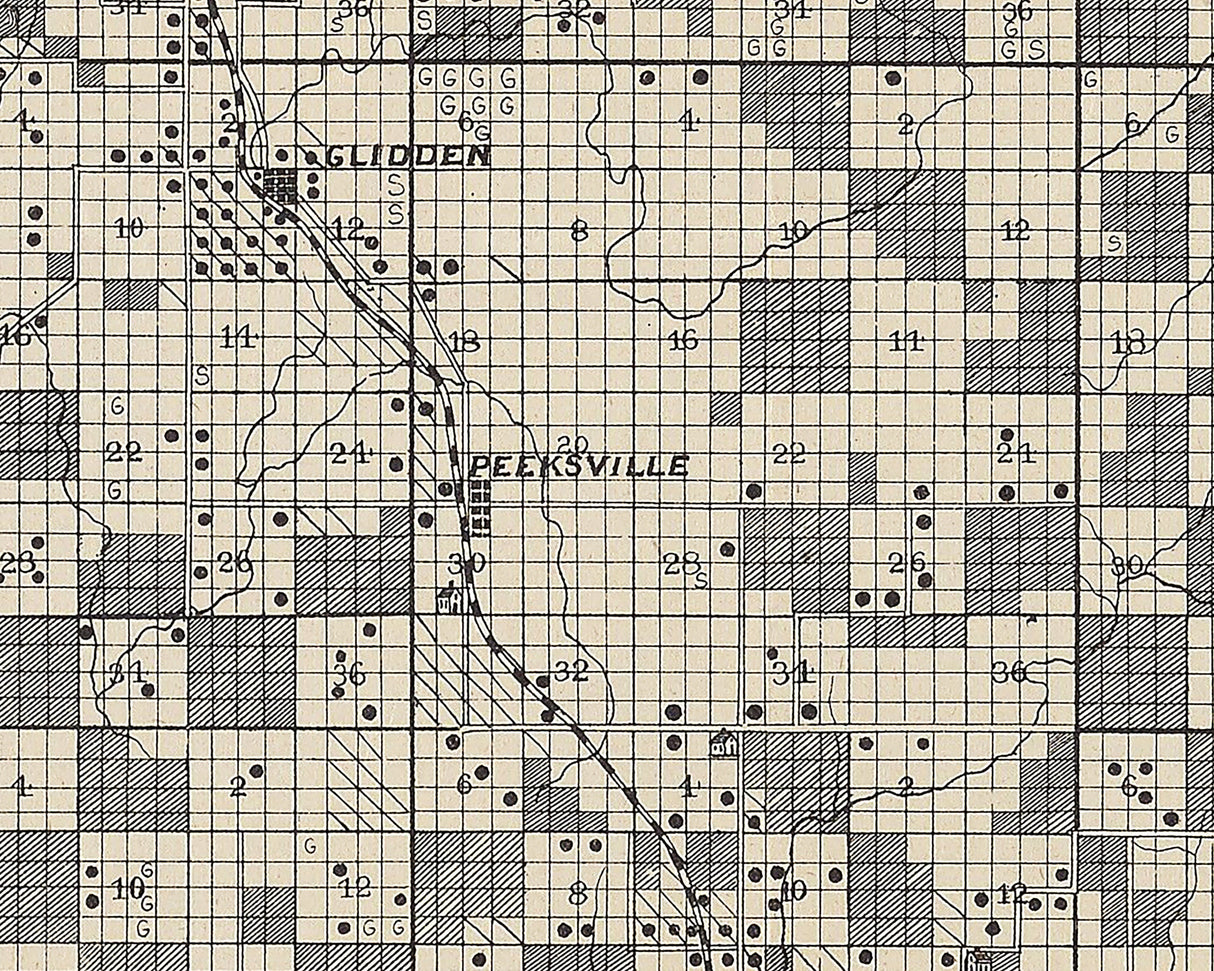 1887 Map of Ashland County Wisconsin
