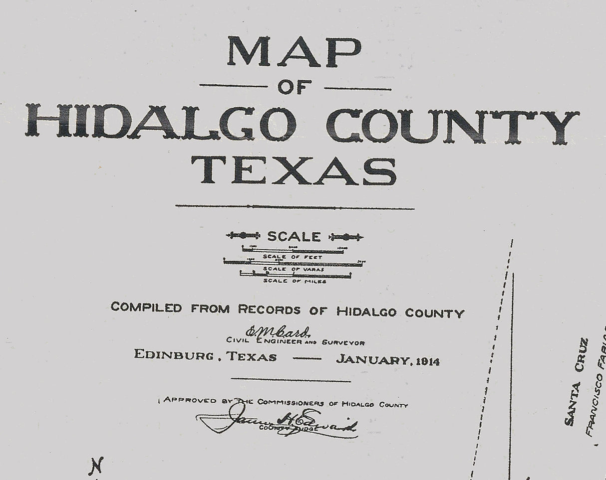 1914 Map of Hidalgo County Texas