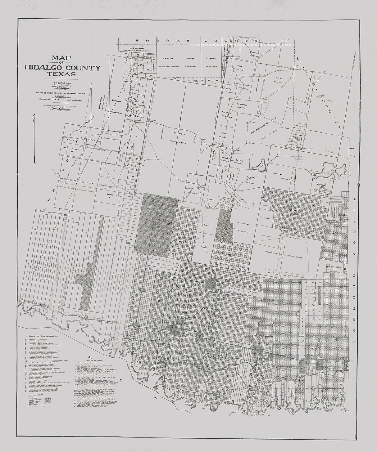 1914 Map of Hidalgo County Texas