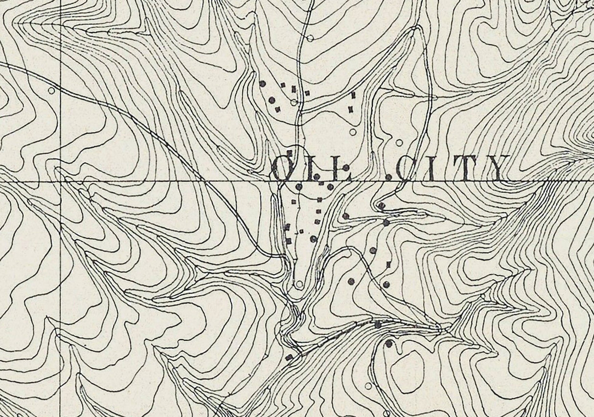 1915 Map of Oil City Oil Field Fresno County California