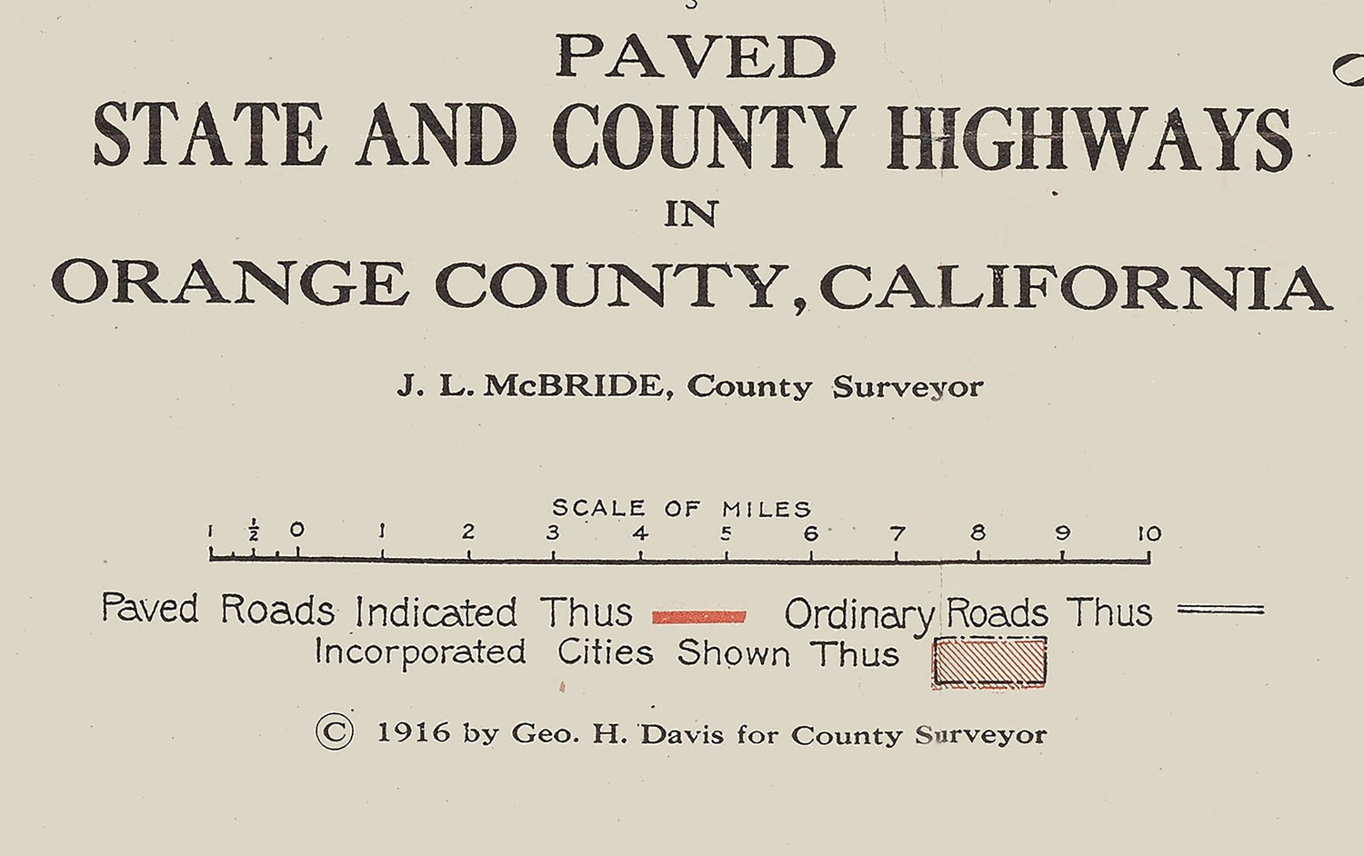 1916 Map of Orange County California