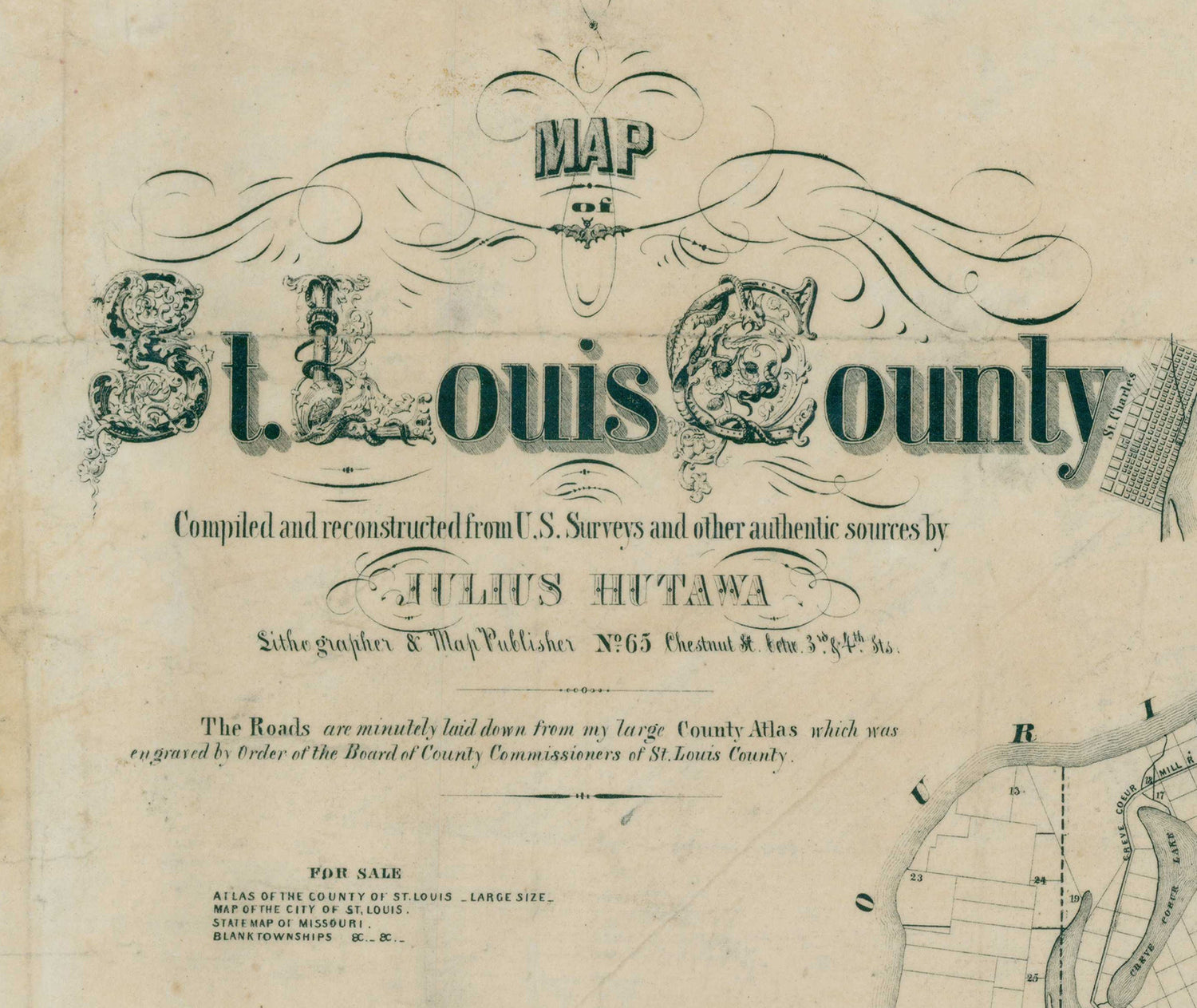 1800s Map of St Louis County Missouri