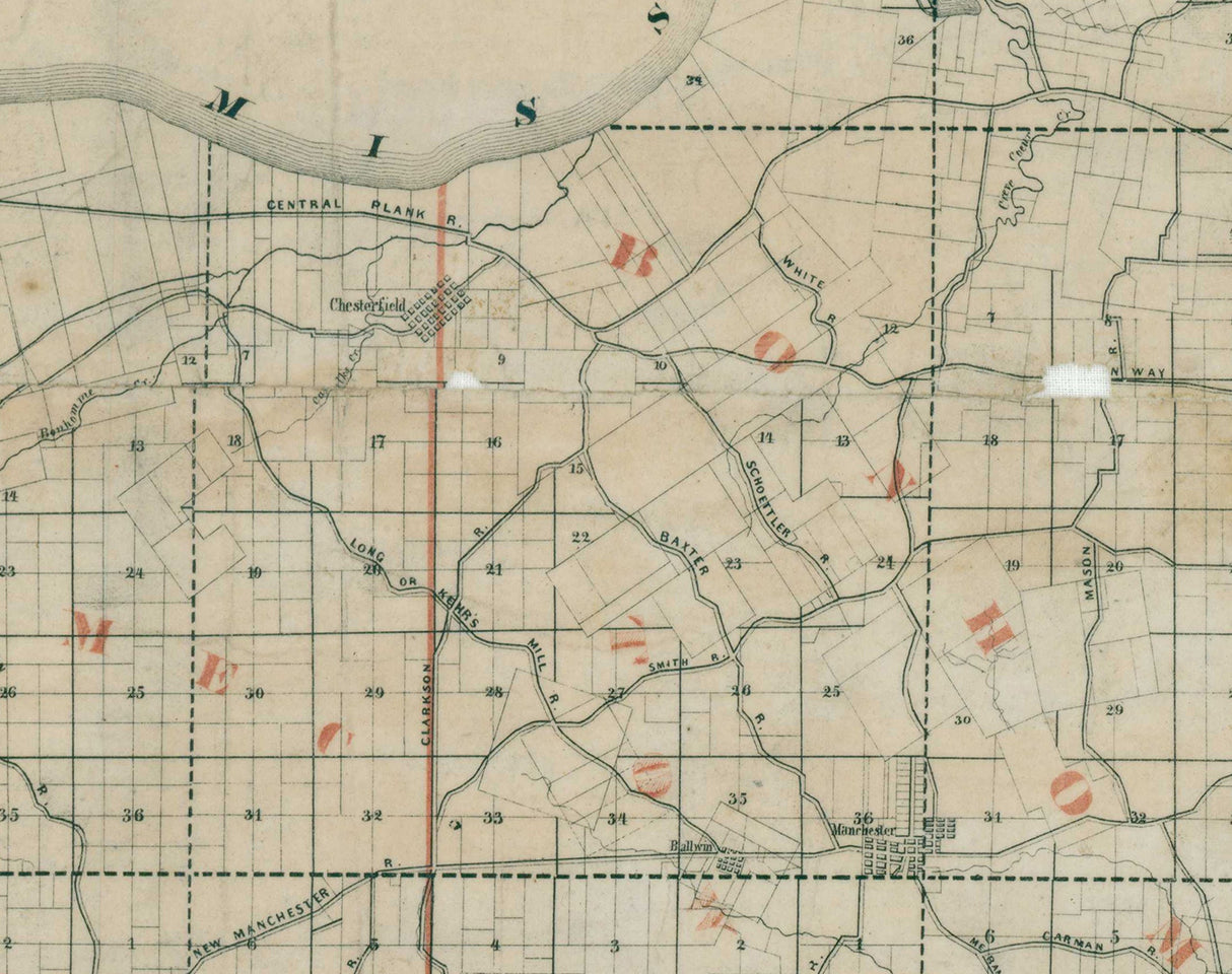 1800s Map of St Louis County Missouri