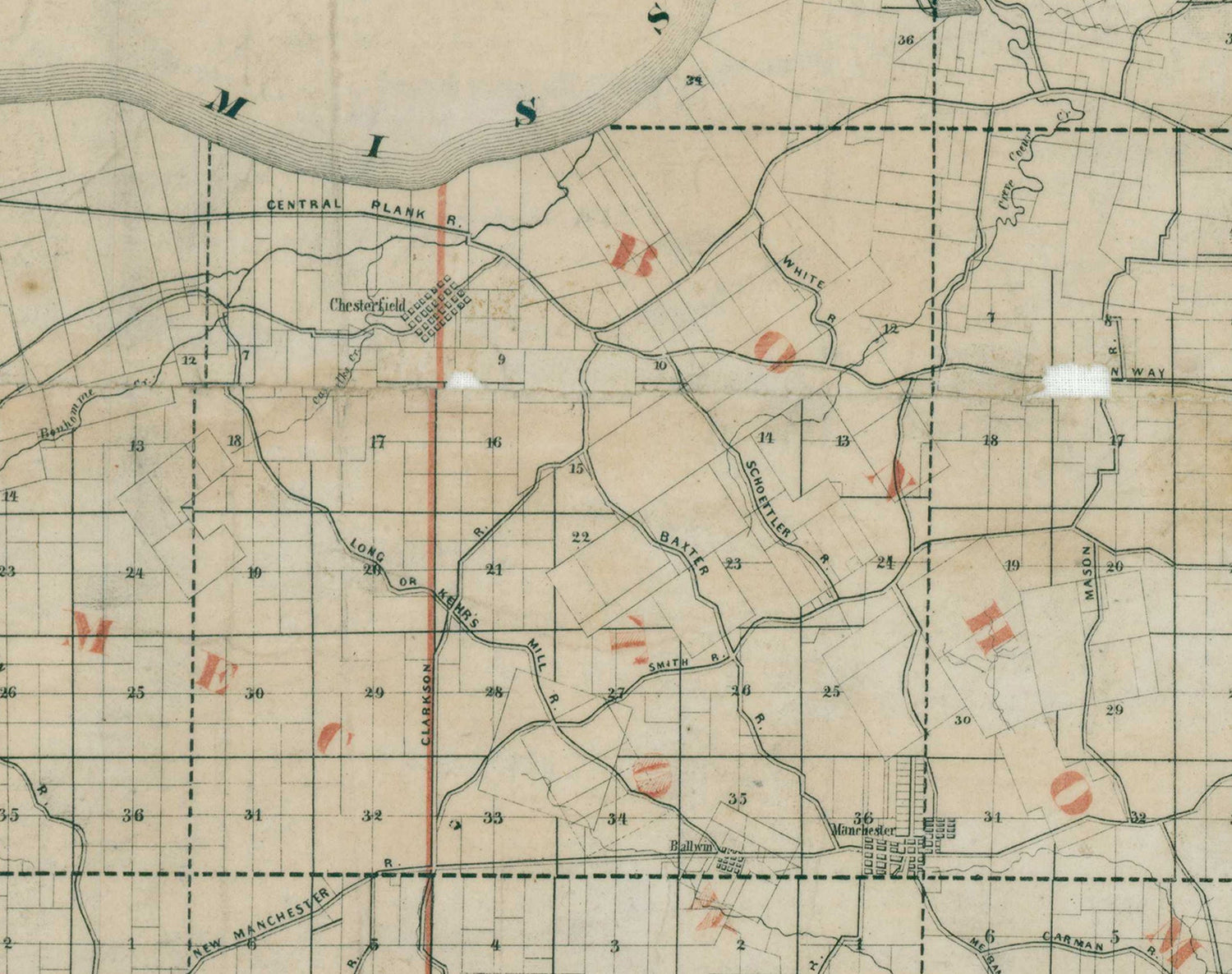 1800s Map of St Louis County Missouri