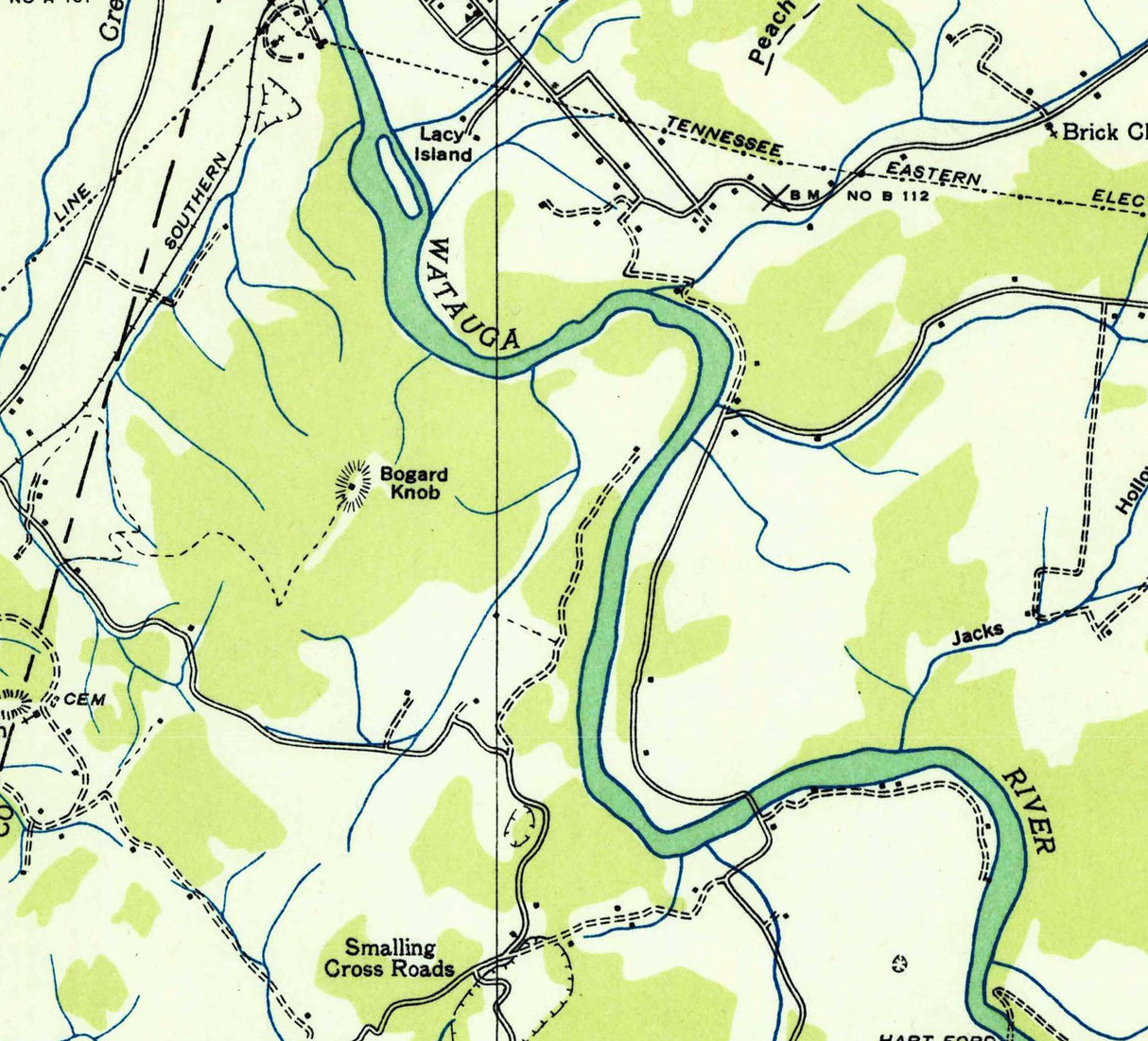 1935 Topo Map of Johnson City Tennessee