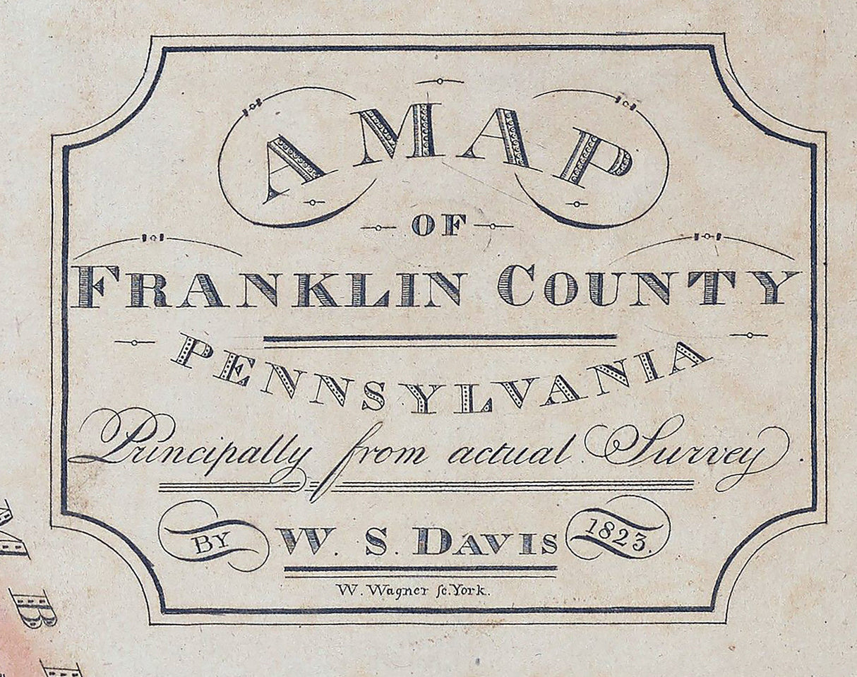 1823 Map of Franklin County Pennsylvania
