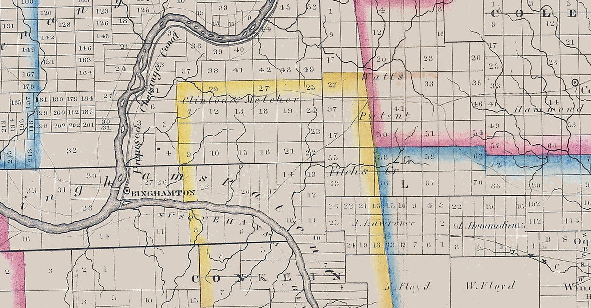 1829 Map of Broome County New York