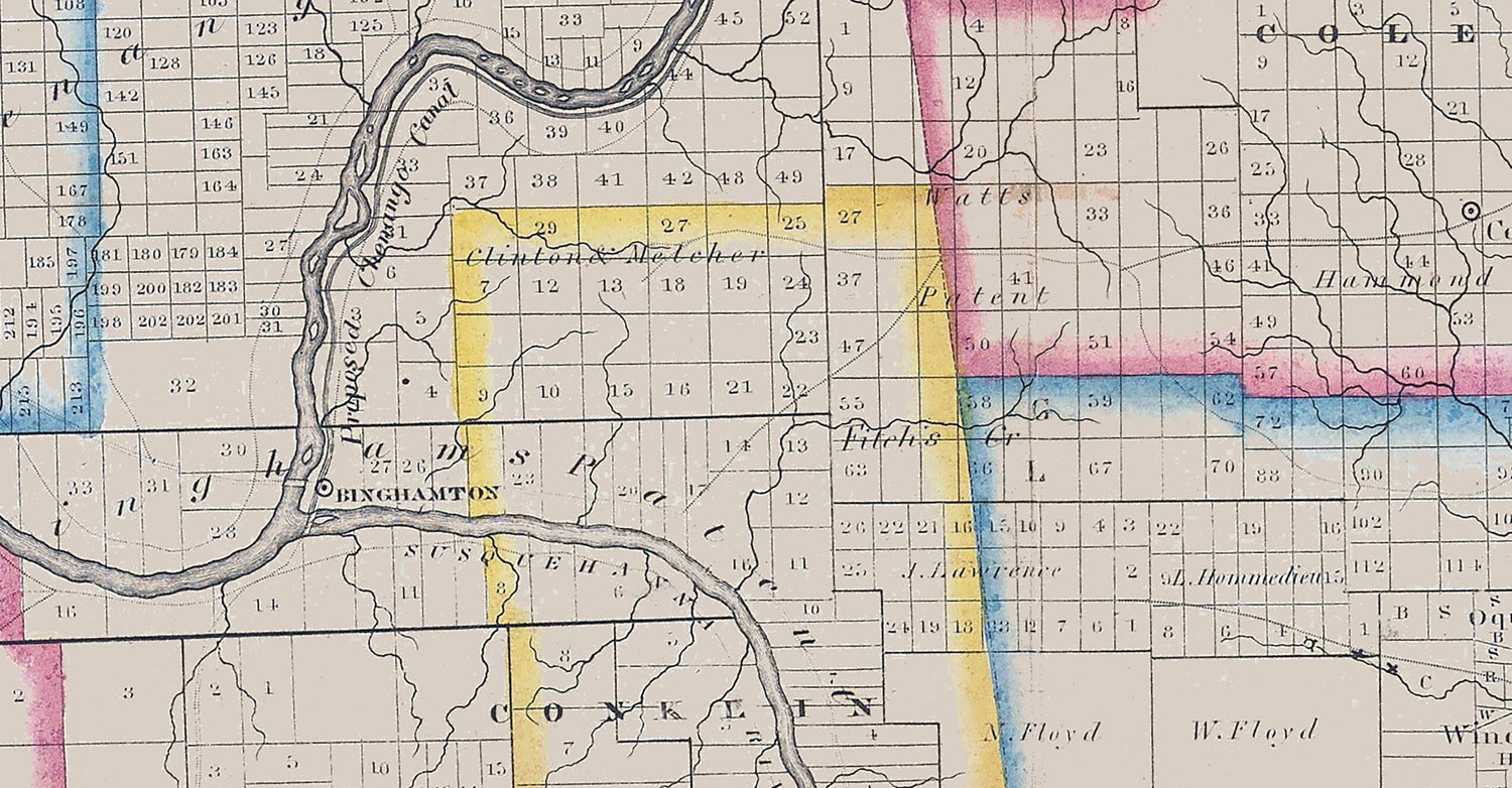 1829 Map of Broome County New York