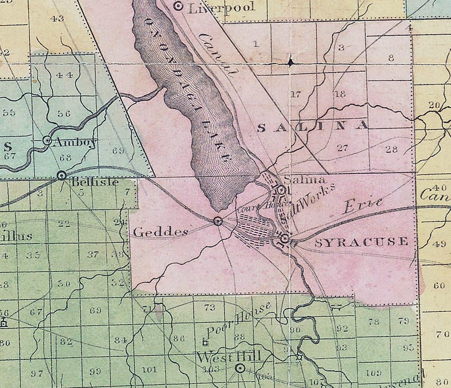 1829 Map of Onondaga County New York
