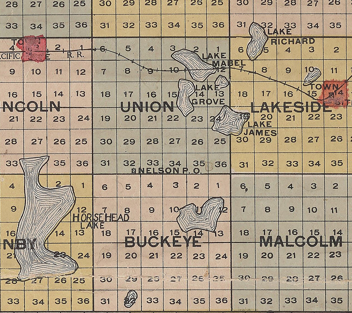 1910 Map of Kidder County North Dakota