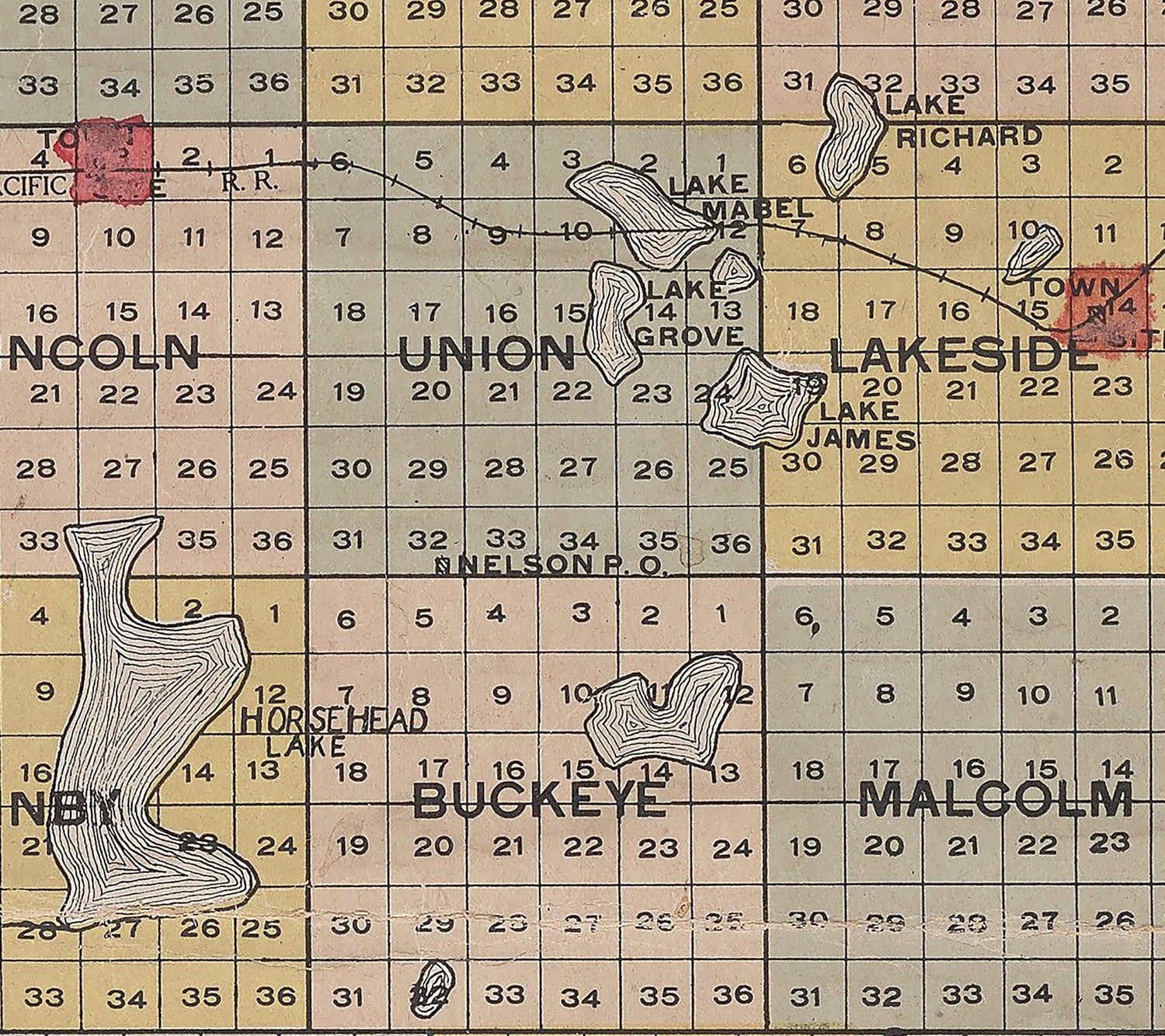 1910 Map of Kidder County North Dakota