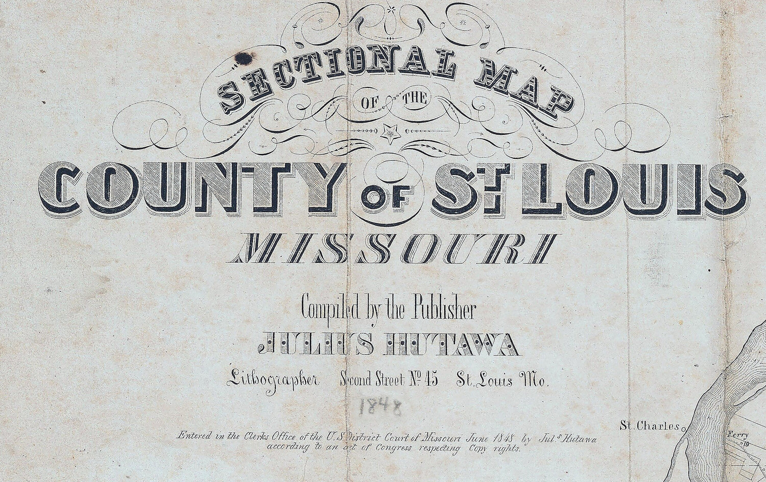1848 Map of St Louis County Missouri