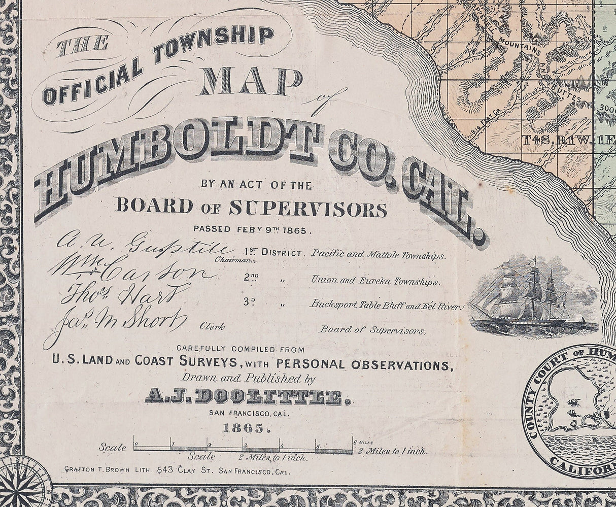 1865 Map of Humboldt County California