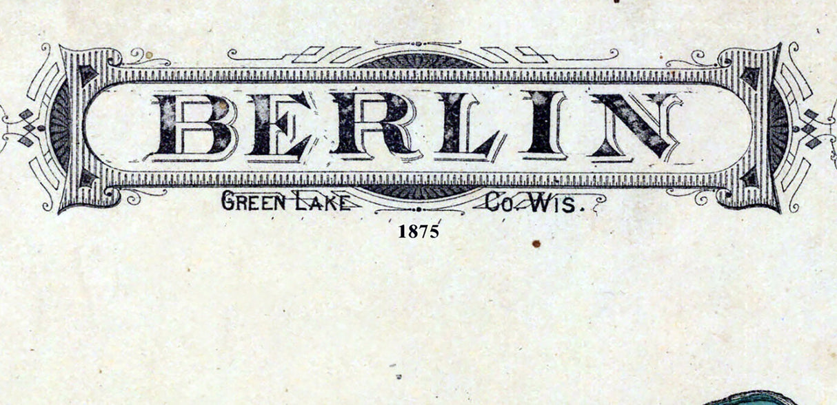 1875 Map of Berlin Township Green Lake County Wisconsin