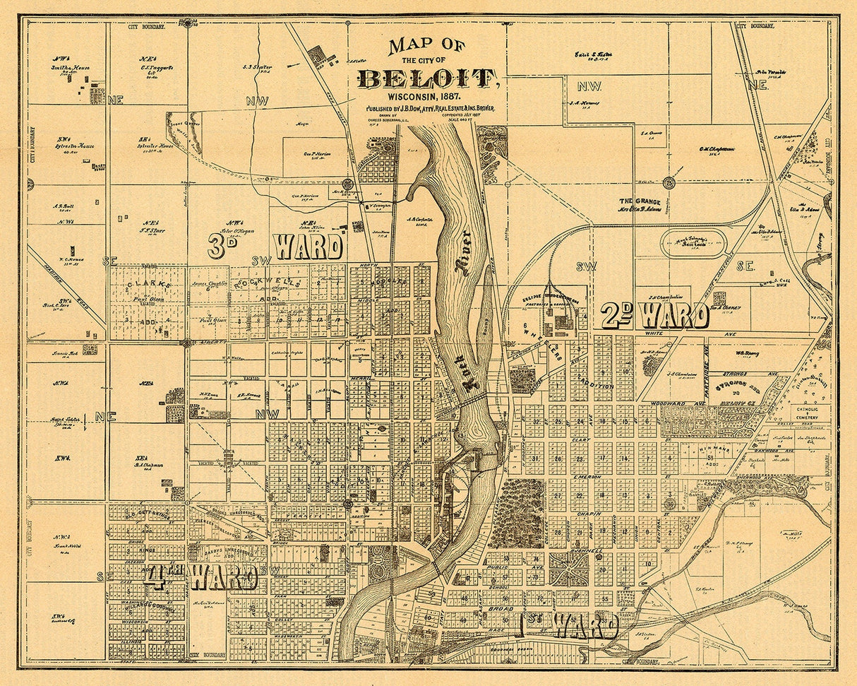 1887 Map of Beloit Wisconsin