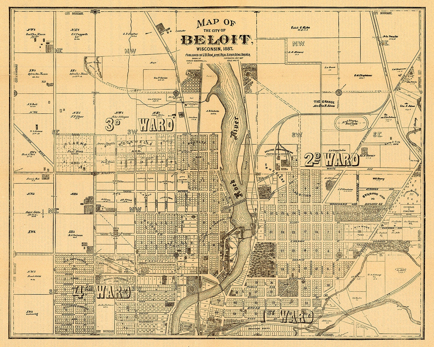 1887 Map of Beloit Wisconsin