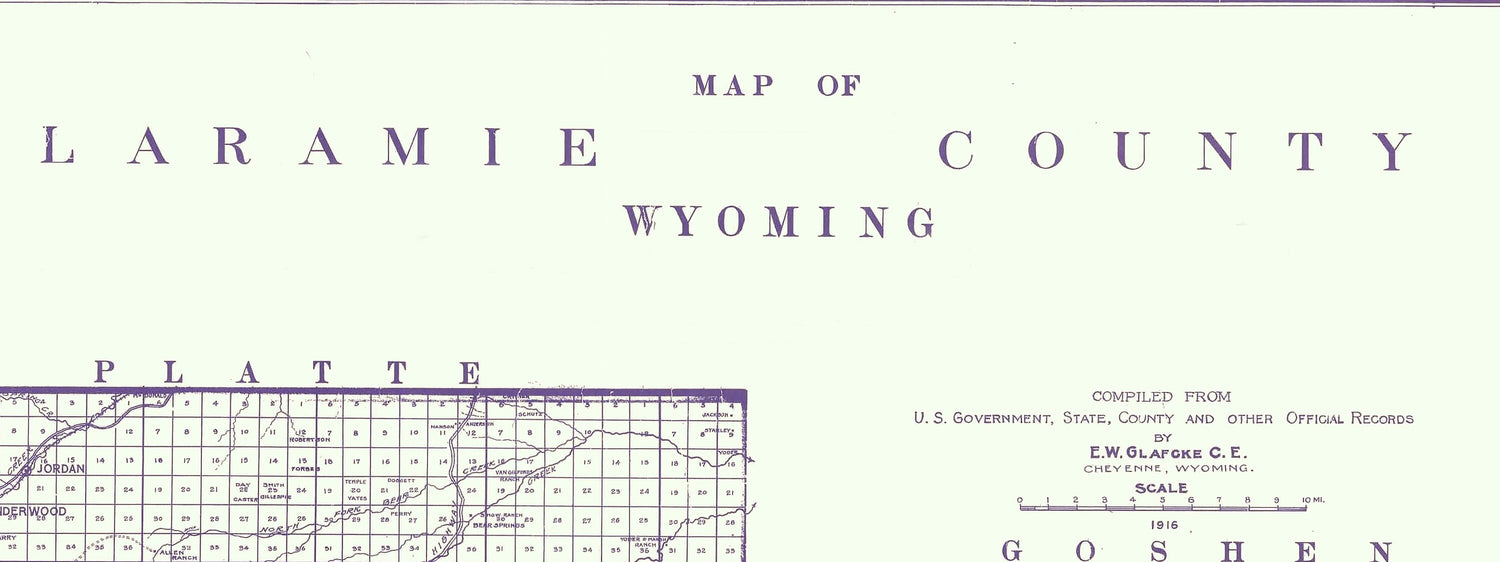 1916 Map of Laramie County Wyoming