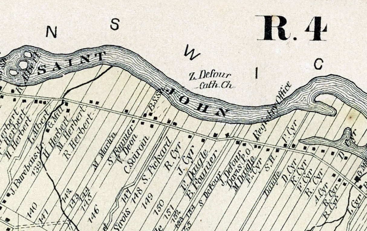 1877 Map of Madawaska Cumberland County Maine