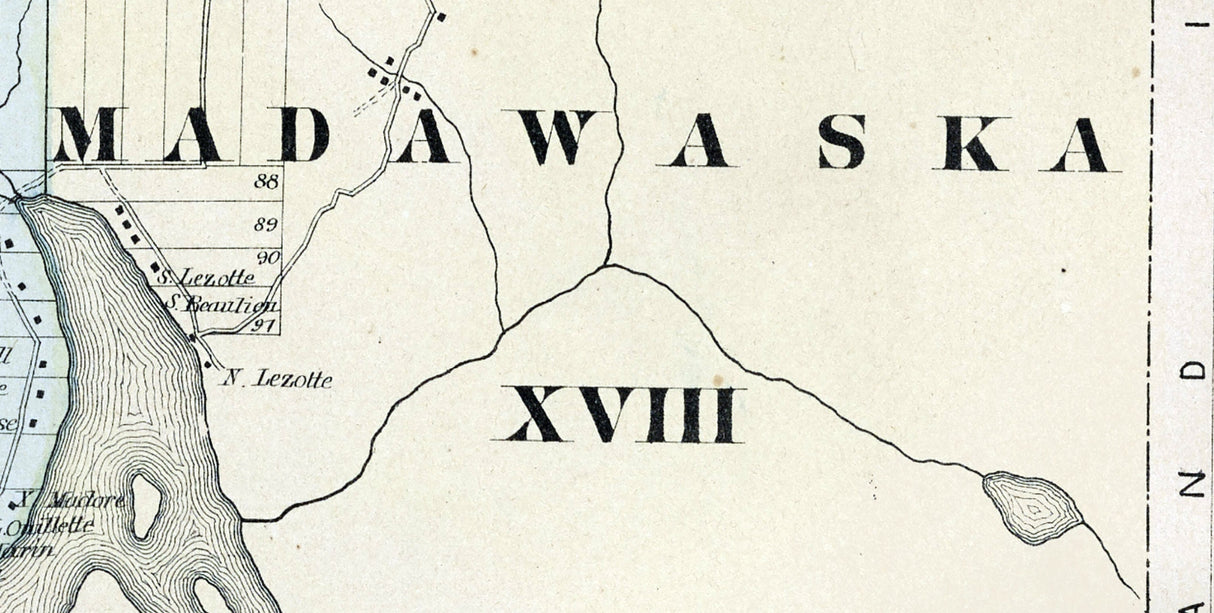 1877 Map of Madawaska Cumberland County Maine